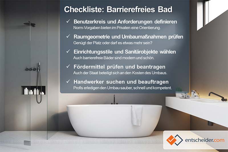 Checkliste barrierefreies Bad